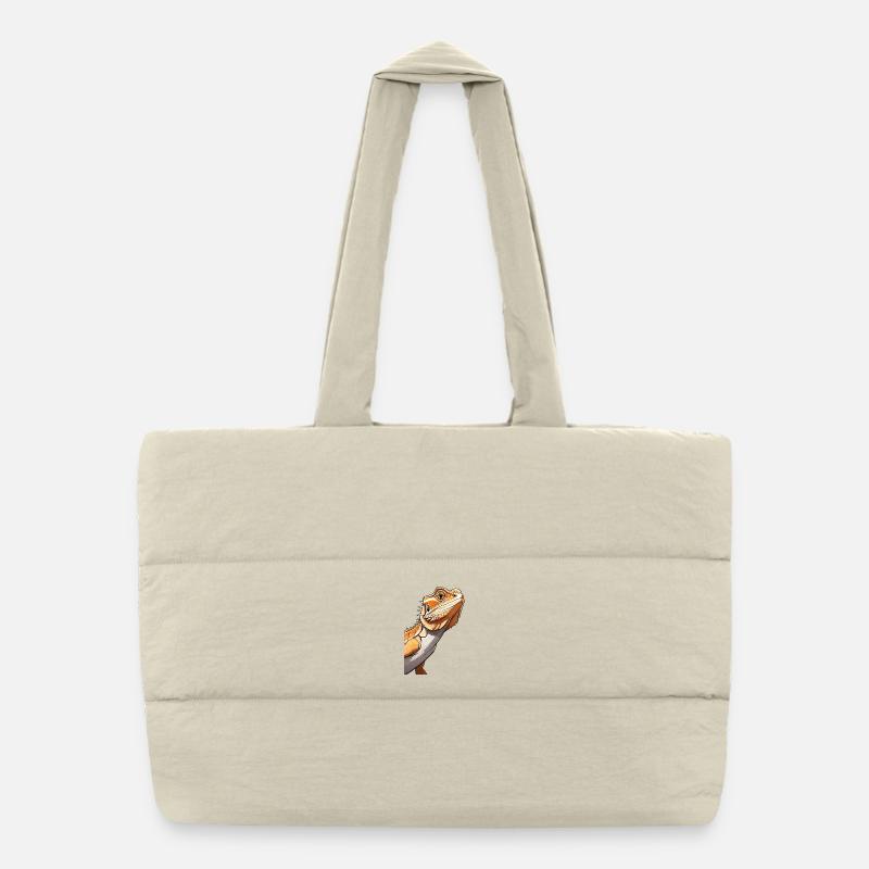 Bartagame Orange Illustration Puffer-Einkaufstasche