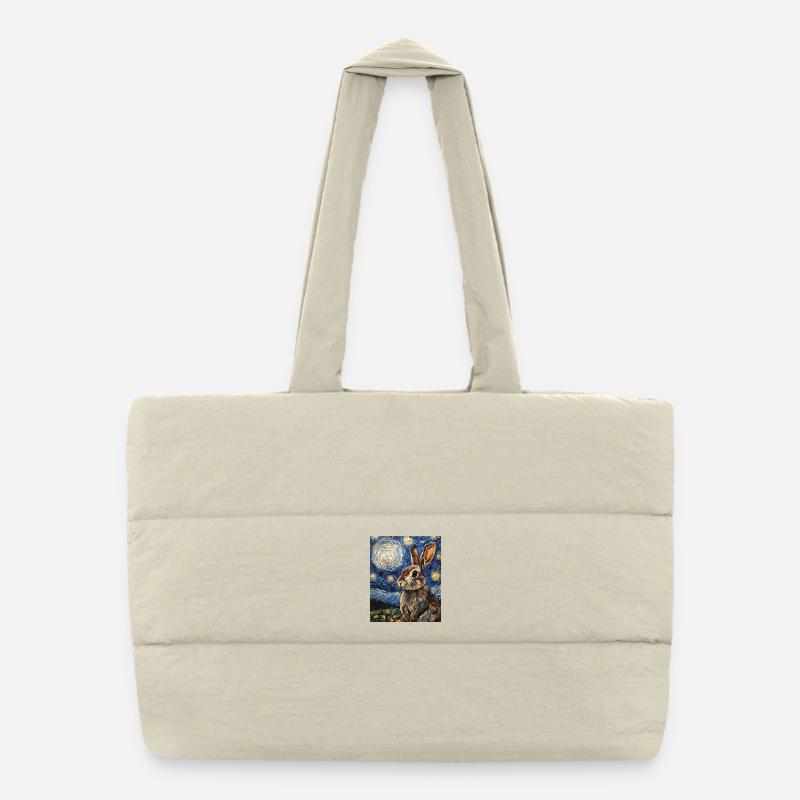 Lapin Lapin Lapin Van Gogh Style Nuit étoilée Sac shopping matelassé