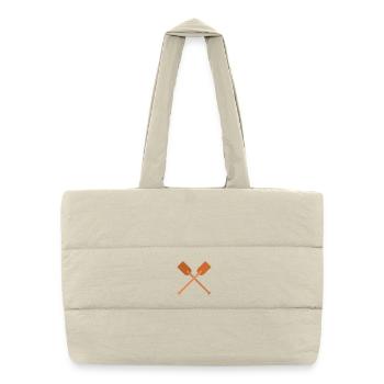 Nautic Design Crossed Oars Emblem Rowing Paddles - Puffer Shopping Bag - natural - Front