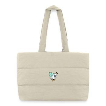 Ghost Bee Illustration - Puffer Shopping Bag - natural - Front
