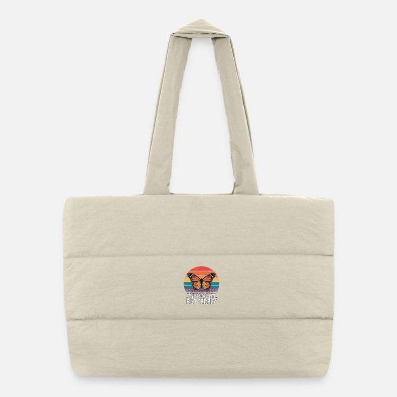 Antisocial Butterfly - Retro Schmetterling Puffer-Einkaufstasche