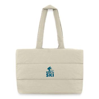 Born to Ski Silhouette - Puffer-Einkaufstasche - Naturweiß - Vorne