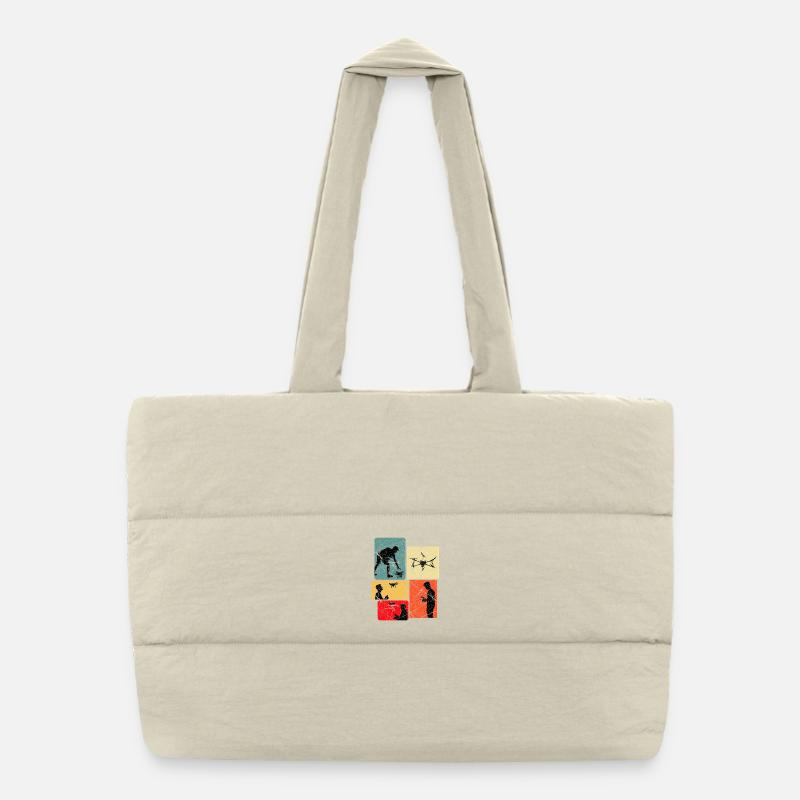 Drone Pilot Panels Art Puffer Shopping Bag