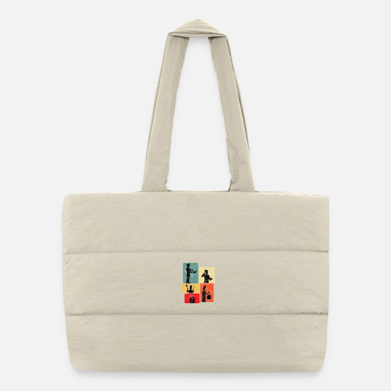 Kitchen Heroes Silhouettes Pattern Puffer Shopping Bag