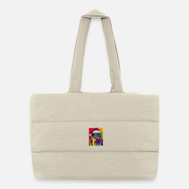 Portrait de Noël de la chouette Sac shopping matelassé