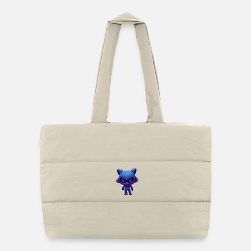 Robot Bleu Néon Casque Sac shopping matelassé