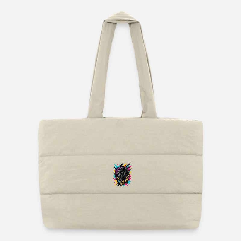 Neon Drift Rad, Tuning Gewitter, Racing Puffer-Einkaufstasche