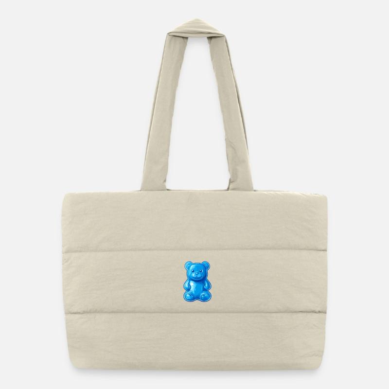 ours en peluche bleu Sac shopping matelassé