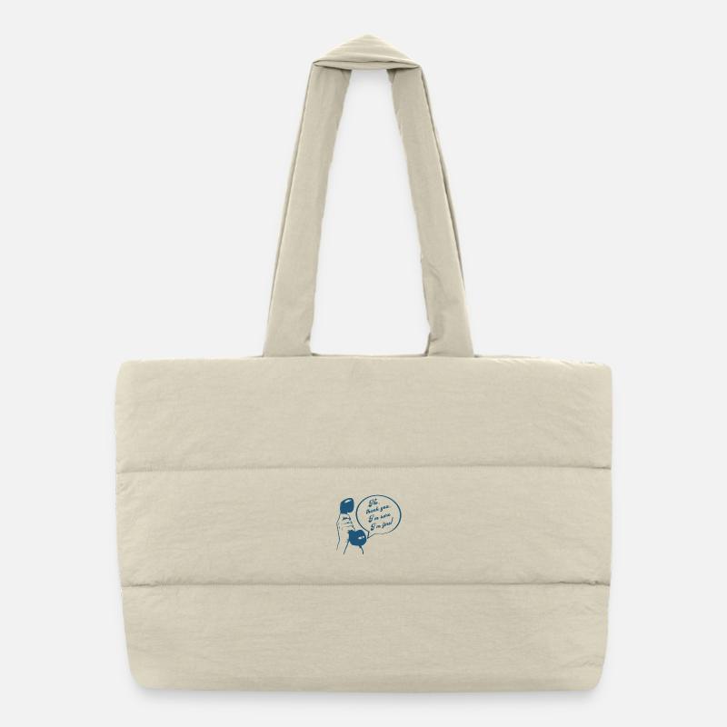 Retro Phone Design Funny Conversation  I'm Fine Puffer Shopping Bag