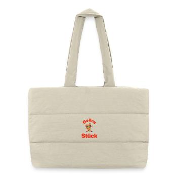 Pièce : Édition Pizza, Foodie, Amateur de la Pizza - Sac shopping matelassé - blanc naturel - Devant