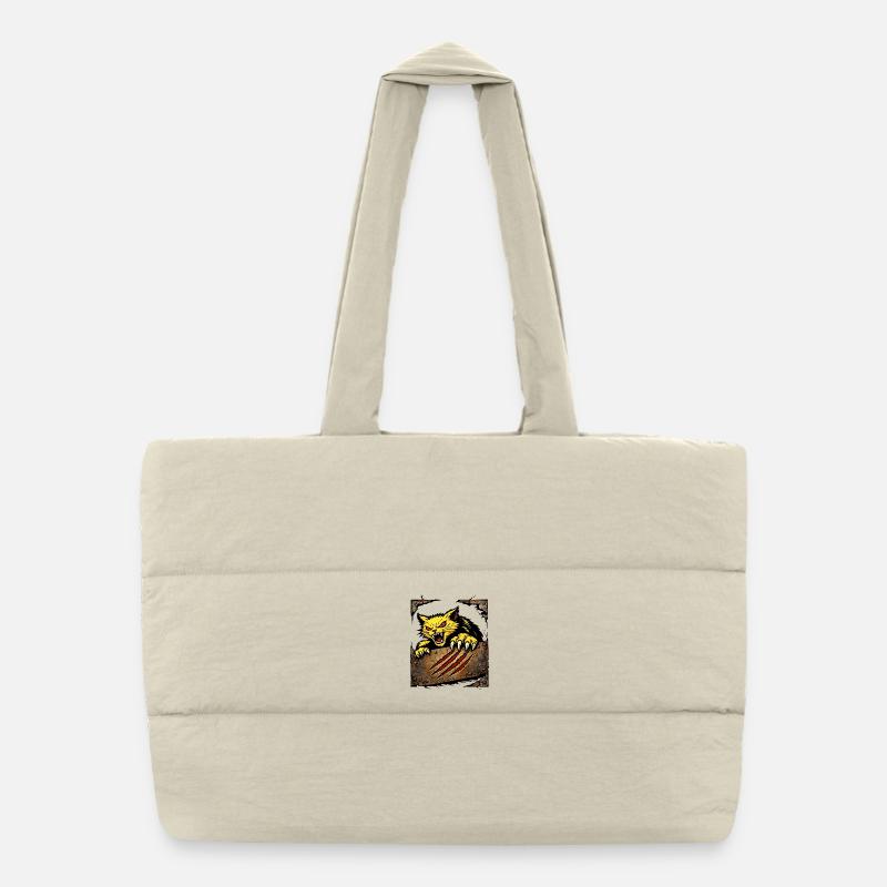 Illustration de l’attaque griffude du chat féroce Sac shopping matelassé