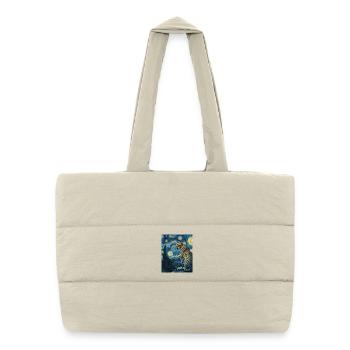 Léopard Van Gogh - Sac shopping matelassé - blanc naturel - Devant