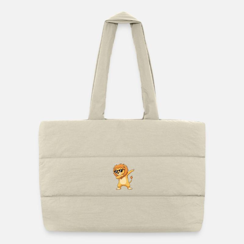 Dessins animés de lunettes de soleil Lion Cool Dabbing Sac shopping matelassé