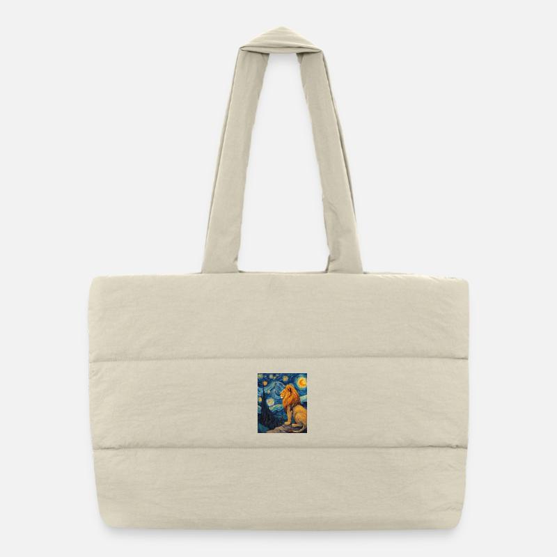 Löwe Van Gogh Puffer-Einkaufstasche