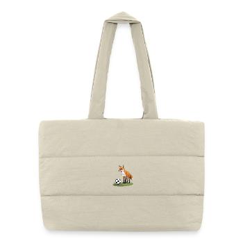 Fox dans le match de football - Sac shopping matelassé - blanc naturel - Devant