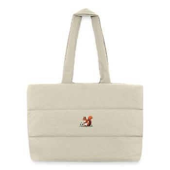 Squirrel Soccer Hero - Puffer Shopping Bag - natural - Front