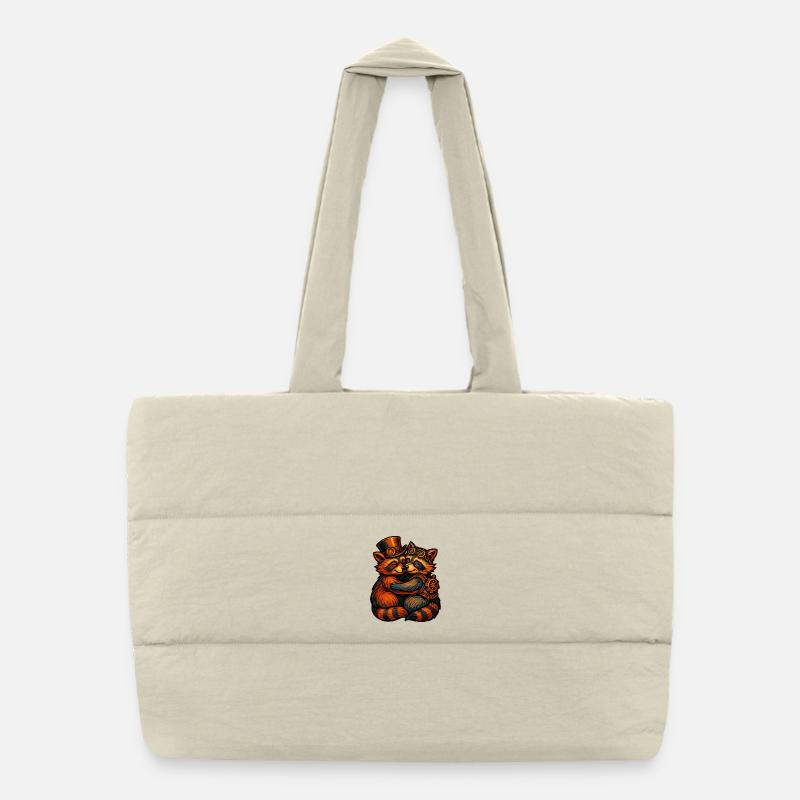 Steampunk Raccoon Cuddle Puffer Shopping Bag