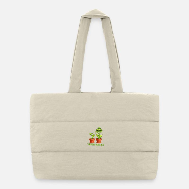 Dessin animé végétarien de plantes carnivores Sac shopping matelassé