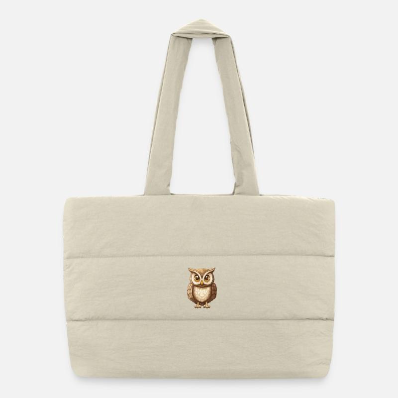 Hibou de dessin animé des Chouettes de la forêt Sac shopping matelassé