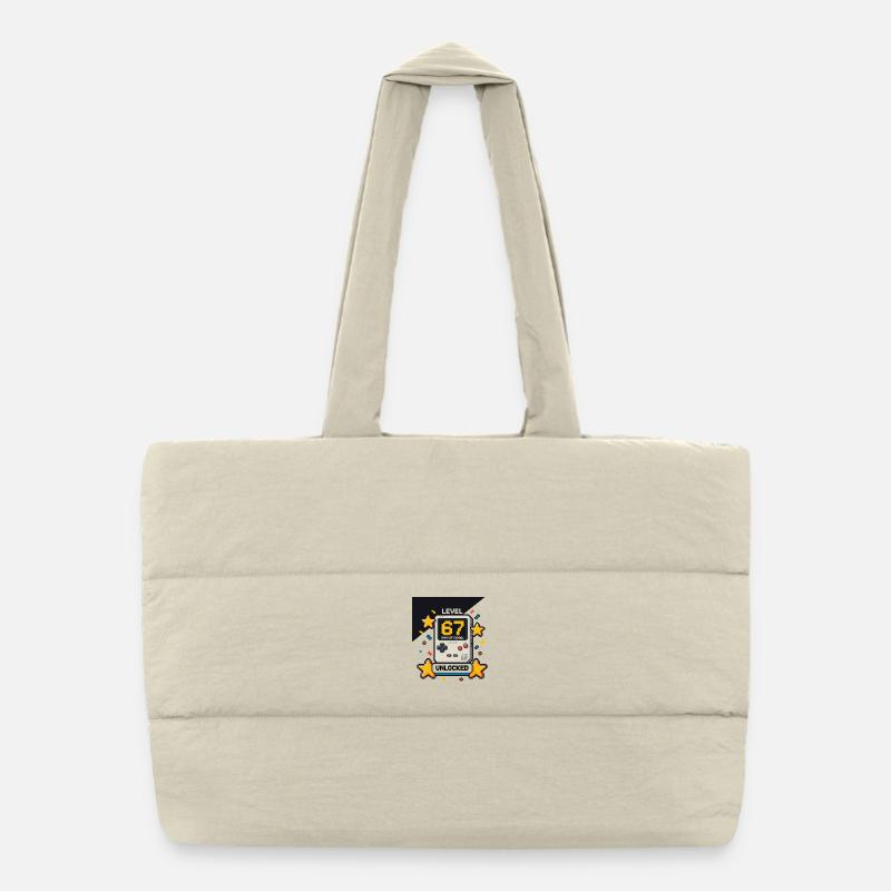 Niveau 67 Tage Schule débloqué Pixel Gamer Sac shopping matelassé