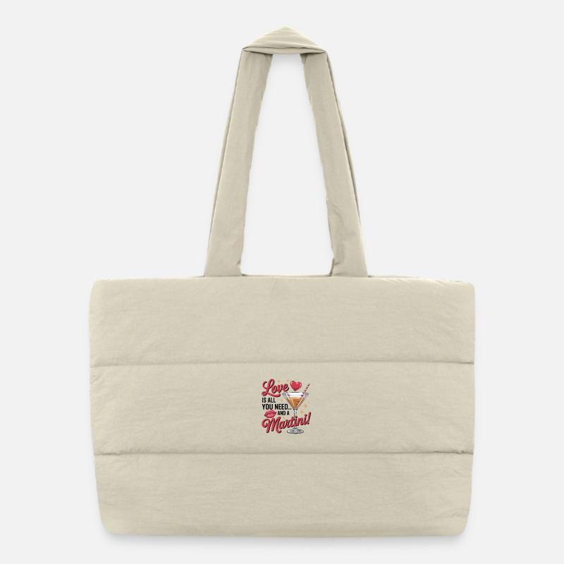 Liebe und Martini - Cocktail Party Geschenk Puffer-Einkaufstasche