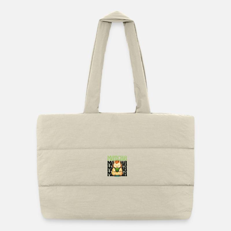 Matcha Unicorn Sweet Tea Lover Design Puffer Shopping Bag