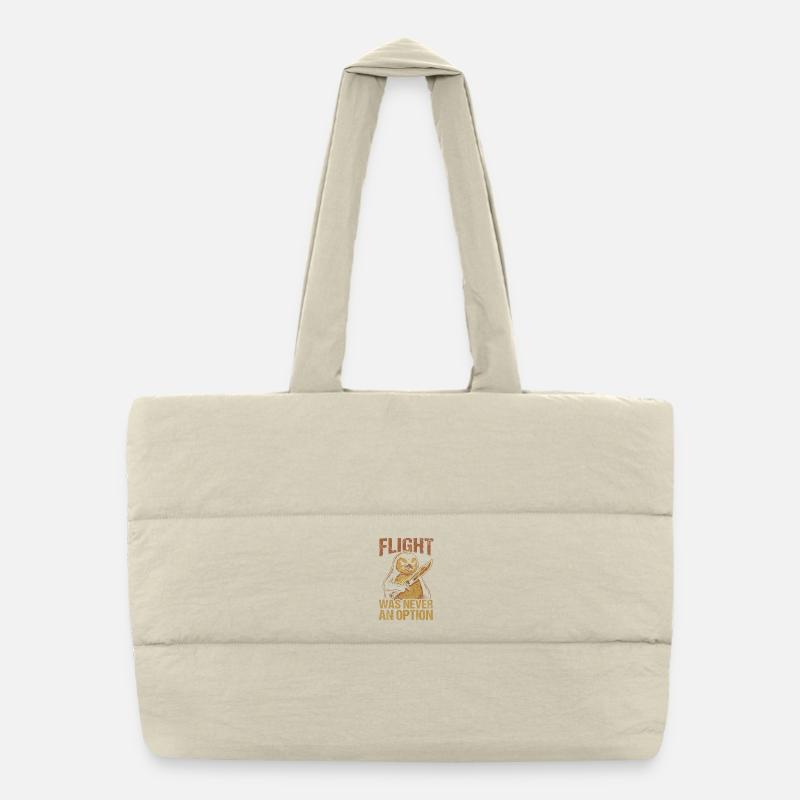 Kämpfender Pinguin mit Schwert Puffer-Einkaufstasche