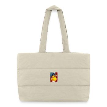 Canard en caoutchouc Drapeau américain Patriotique Amateur du canard - Sac shopping matelassé - blanc naturel - Devant