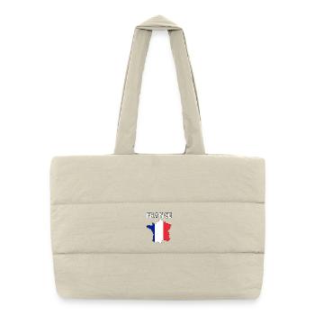France Tricolor Silhouette Card - Puffer Shopping Bag - natural - Front