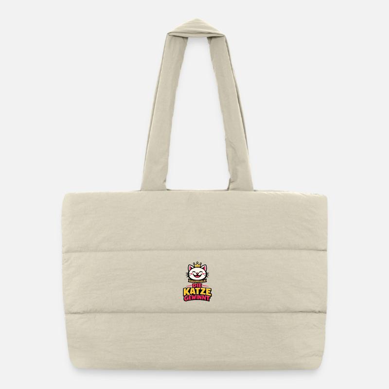 Règles de la maison : Le chat gagne, drôle de dicton Sac shopping matelassé