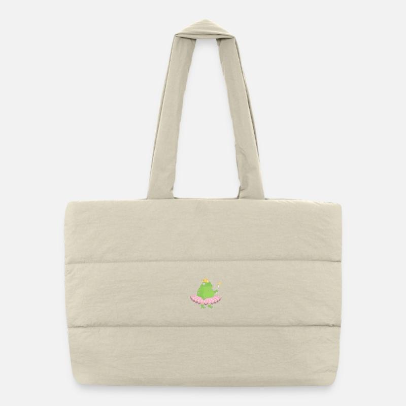 Frog princess in pink tutu Puffer Shopping Bag