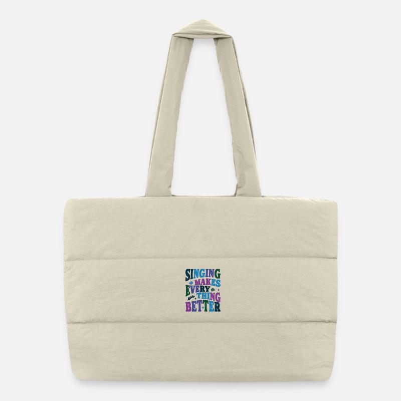 Le chant rend tout plus beau coloré Sac shopping matelassé