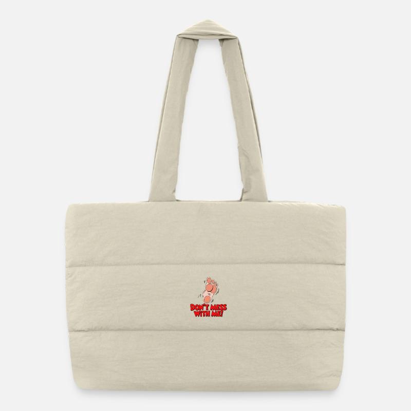 Don't Mess With Me Foot Graphic Puffer Shopping Bag