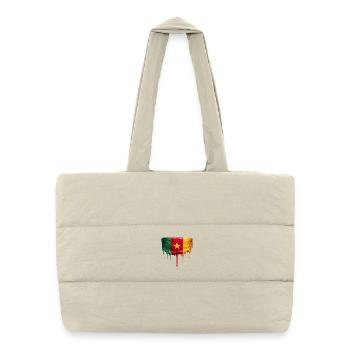 Art de drapeau de largage du Cameroun - Sac shopping matelassé - blanc naturel - Devant