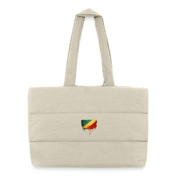 Republic of the Congo Flag Drop Art - Puffer Shopping Bag - natural - Front
