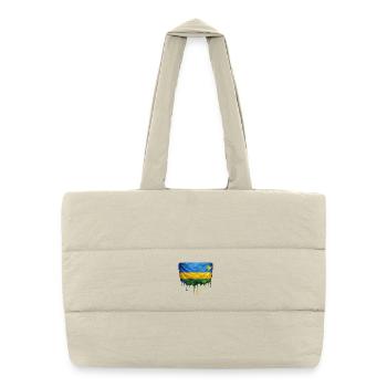Tropfenkunst: Rwanda Flagge - Puffer-Einkaufstasche - Naturweiß - Vorne
