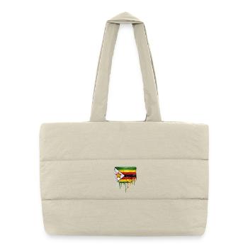 Zimbabwe flag with dripping paint - Puffer Shopping Bag - natural - Front