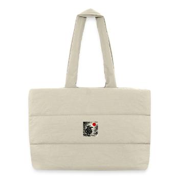 Peinture japonaise à l’encre du chien samouraï - Sac shopping matelassé - blanc naturel - Devant