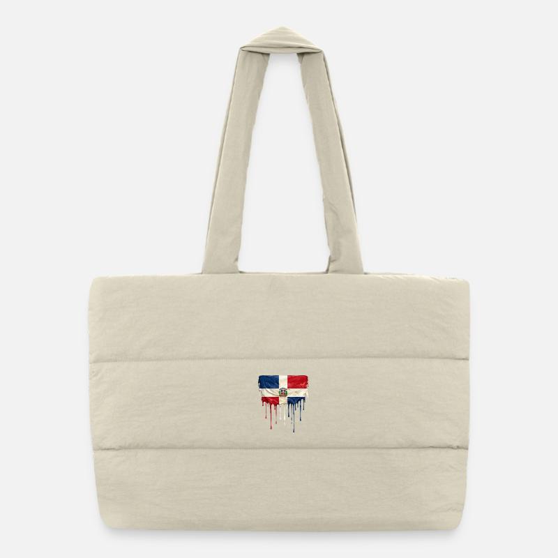 Drapeau Dominicain Gouttant Sac shopping matelassé