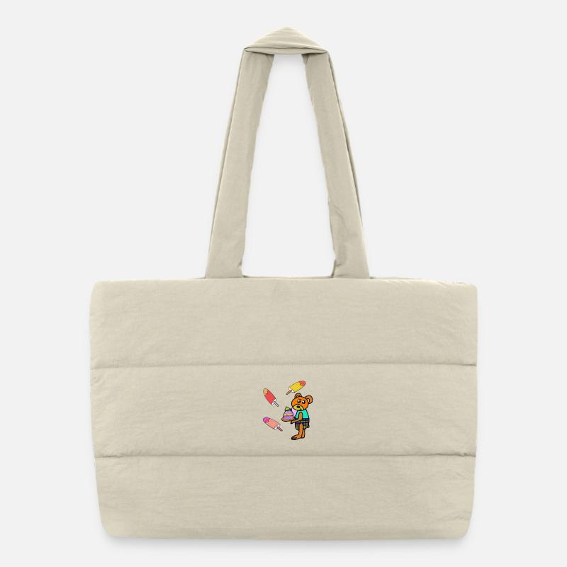 Teddy Teddys Kinder Eiskrem Muffin naschen - Puffer Shopping Bag - natural