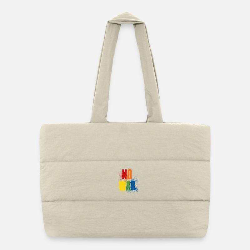 NO WAR – Statement for peace against war Puffer Shopping Bag