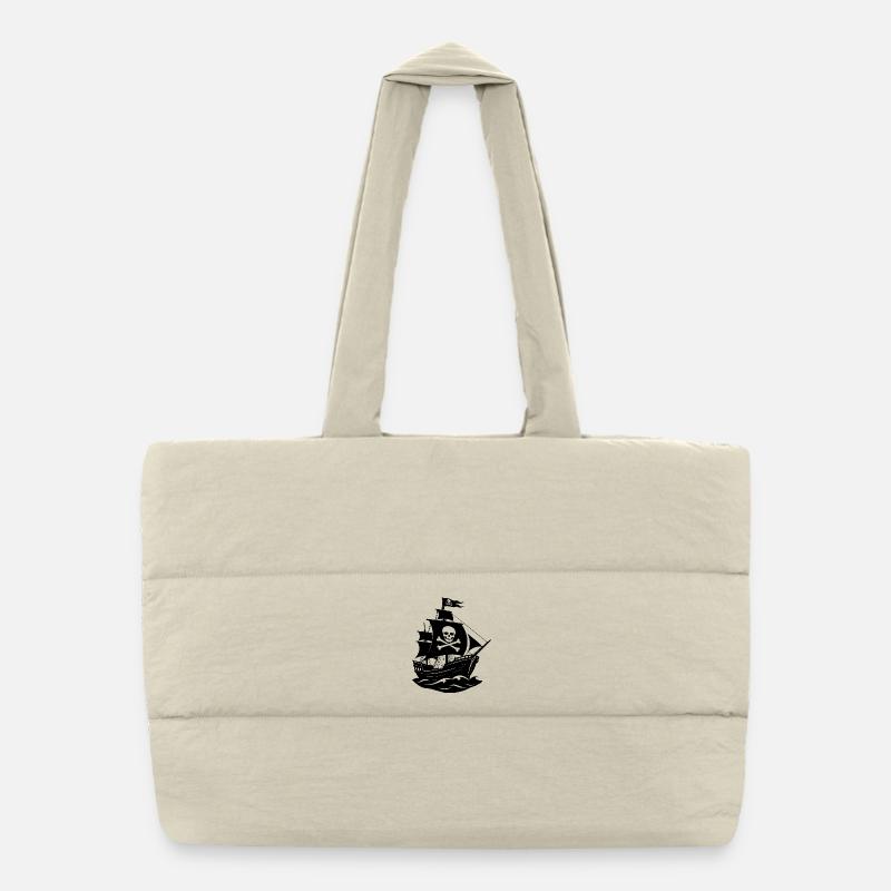 Pirate ship Puffer Shopping Bag