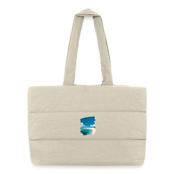 Photo de plage - Sac shopping matelassé - blanc naturel - Devant