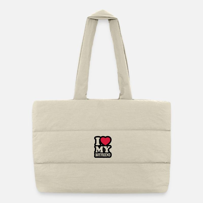 I love my boyfriend - J'aime mon ami Sac shopping matelassé