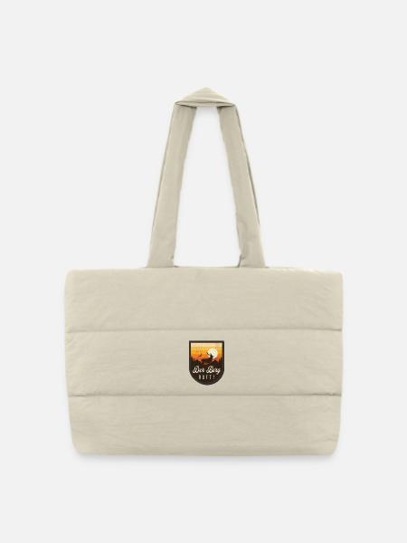 Der Berg ruft Bergwanderer Berge wandern - Gesteppte Shopping Bag - Naturweiß