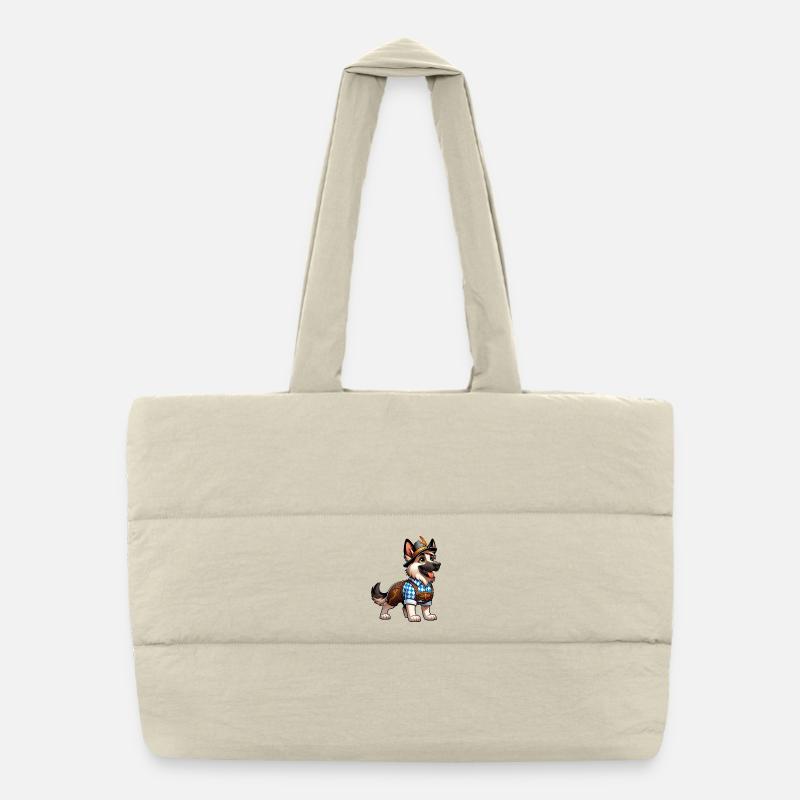 Bavarian Shepherd Dog Puffer Shopping Bag