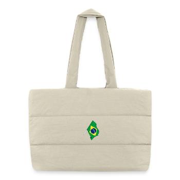 Flag of Brazil - Puffer Shopping Bag - natural - Front