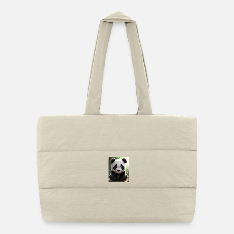 Conception Panda - Sac shopping matelassé - blanc naturel