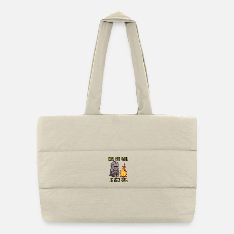 MUST REST UNTIL THE NEXT SOULS - Gamer Humor Puffer Shopping Bag