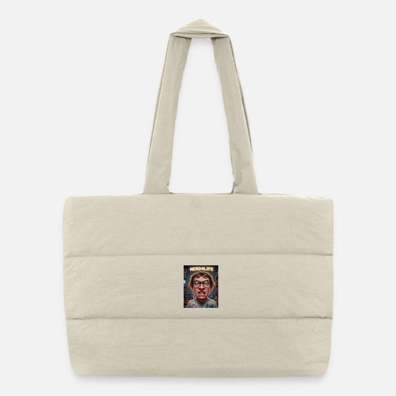 Nerd4Life Pixel Style Print Puffer Shopping Bag